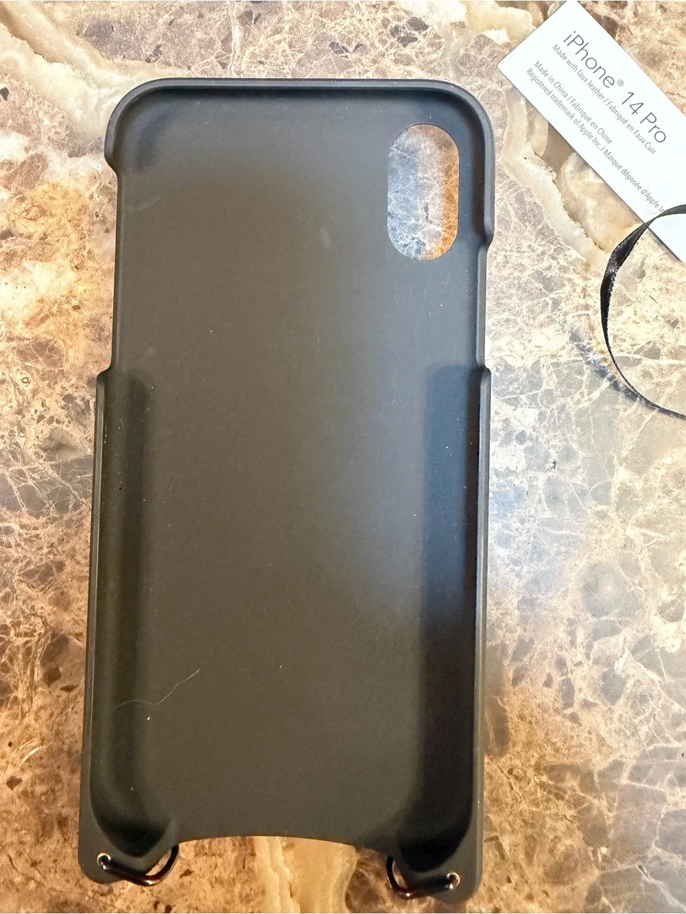 Bandolier Black Leather Crossbody iPhone Case